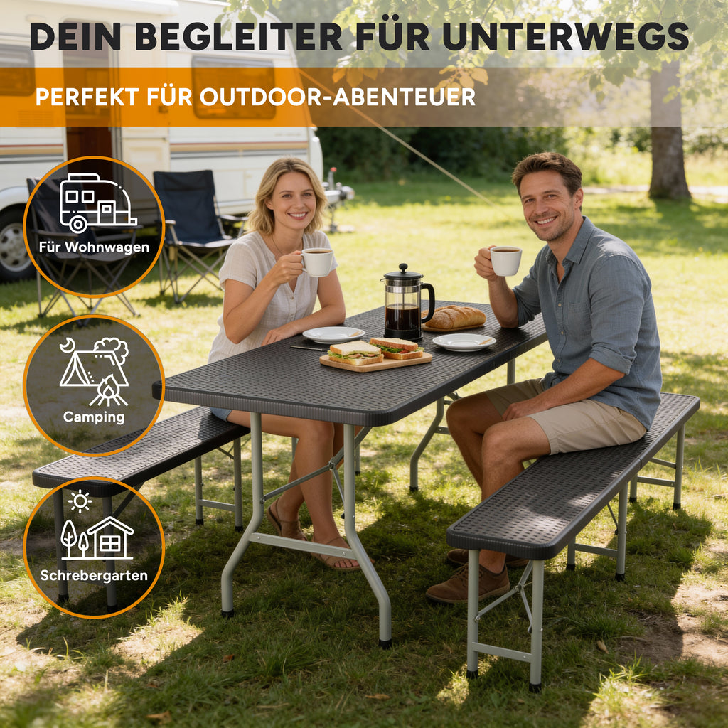 Rosentahl Skyfold Bierzeltgarnitur – Klappbar & Wetterfest