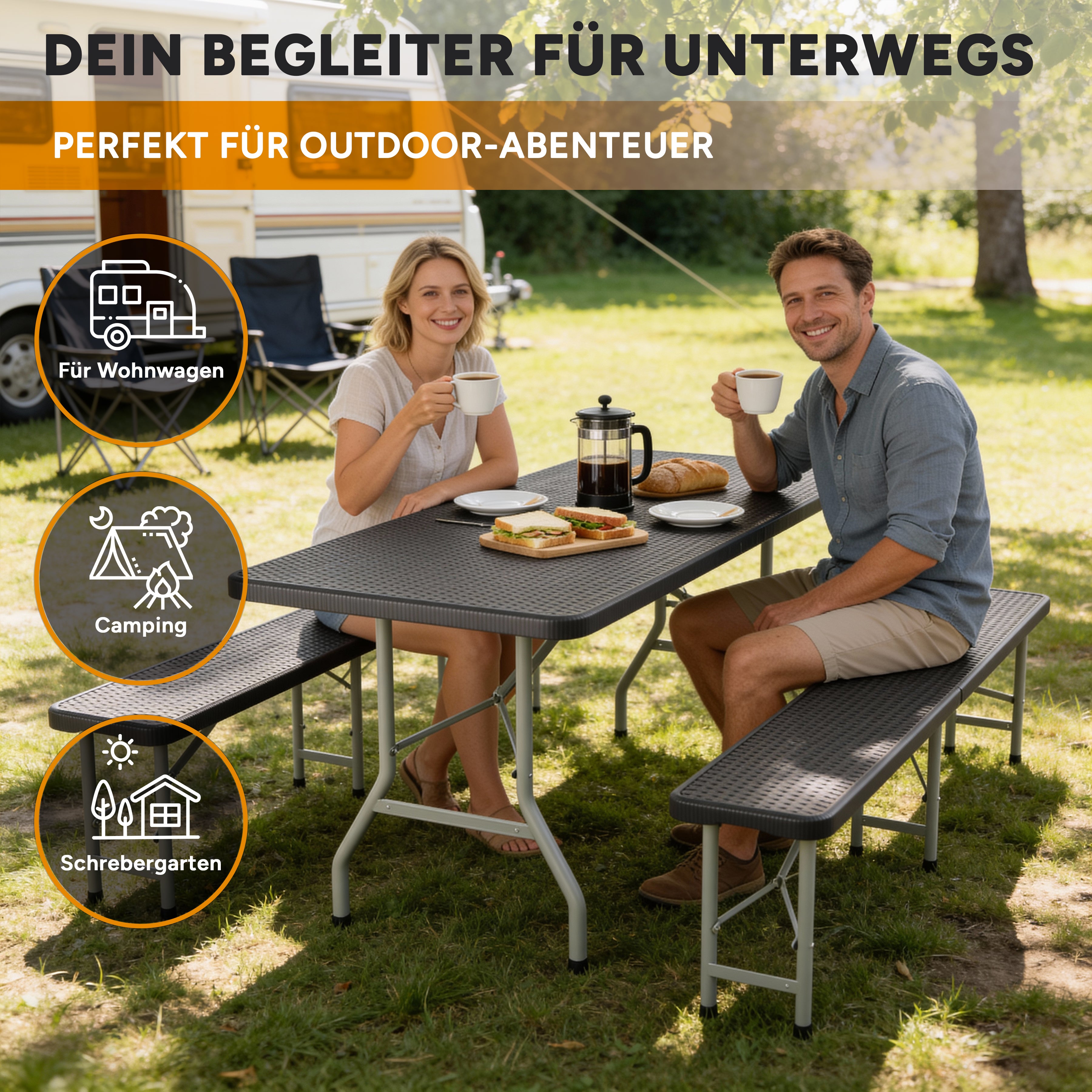 Rosentahl Skyfold Bierzeltgarnitur – Klappbar & Wetterfest
