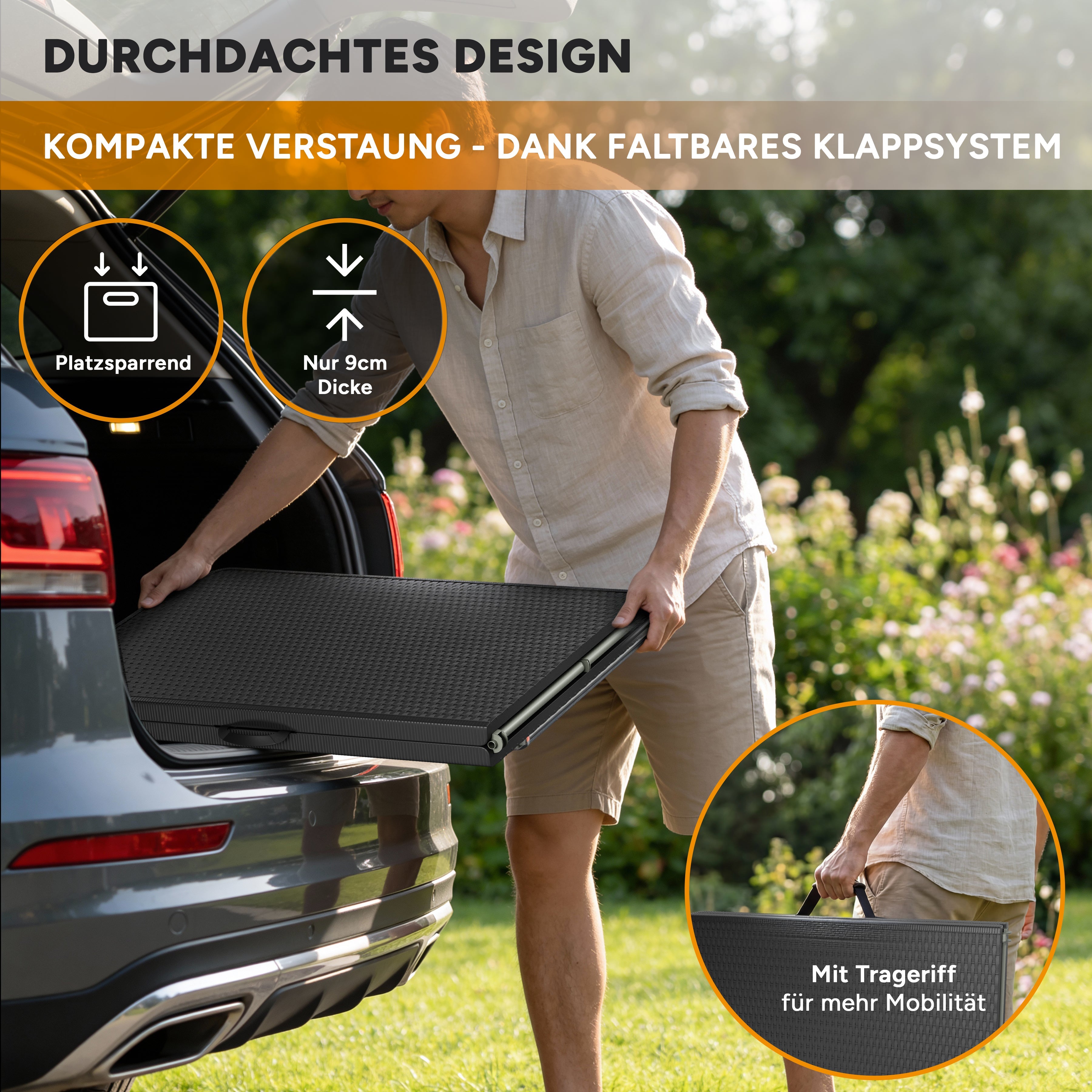 Rosentahl Skyfold Garnitur im Außeneinsatz – ideal für Garten und Terrasse