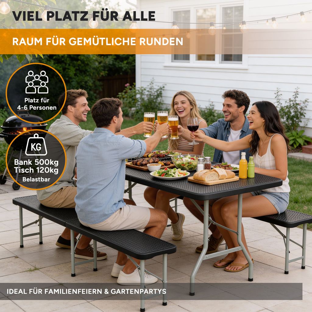 Rosentahl Skyfold Bierzeltgarnitur – Klappbar & Wetterfest